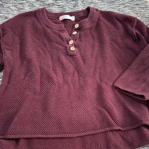 FP beach by Free People Burgundy Knit Top and bottoms set